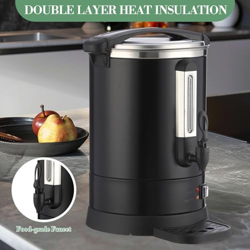 Image of 100-Cup (14L) Commercial Coffee Urn - Stainless Steel Electric Hot Beverage Dispenser with Fast Brew & Double-Wall Insulation, Easy to Clean for Large Events, Catering, Churches, and Gatherings