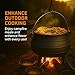Bruntmor Pre-Seasoned Cast Iron Cauldron - 6 Quart African Potjie Pot with Lid - 3-Legged Dutch Oven for Camping and Over-the-Fire Cooking - Durable Outdoor Cookware for Stews, Chili, and Slow Cooking