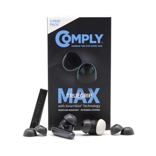 Comply TW-700-B | TrueGrip MAX �������[�t�H�[���C���z���`�b�v Google Pixel Buds Pro 2 Soundcore Liberty 4 NC�ȂǗp | ���ɂ̉��K���A���S�ȃt�B�b�g�� �m�C�Y�A�C�\���[�V���� |