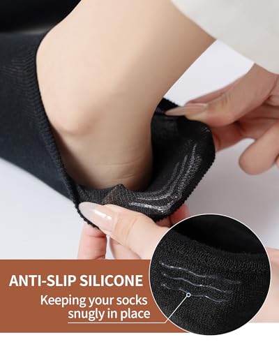 No Show Socks Women Low Cut Non Slip Flat Boat Soft Stretchable Socks for Women 4 Pairs3