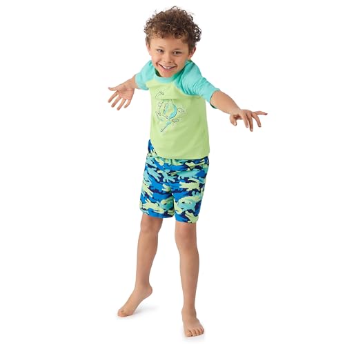Image of Saint Eve Kids 2 Piece Swim Suit Short & Trunks Set with UPF 50+ Protection - Rash Guard Swimsuit Top & Shorts Sets for Boys