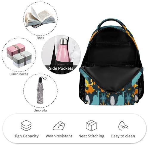 Student Bag Custom with Text Name Packs Cute Dinosaur Rainbow Pattern Kids' Backpack Large Capacity Shoulder Bookbag Casual Bag for Teens2
