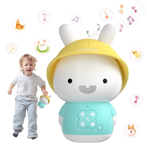 alilo Bunny Kids Music Player Storytelling Toys for Toddler Infant Baby Gift Pre-stored 16 Bedtime Stories/48 Nursery Rhymes/12 Soothing Music/White Noise, with Nightlight,Bluetooth,Record Function