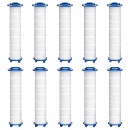 10 Pcs Shower Head Filters, Shower Head PP-Cotton Filter Set 24 * 115mm, PP Cotton Filter Cartridge Filter High Pressure Handheld Shower Heads Filter For Detachable Propeller Jet Sets