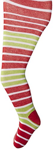 Jefferies Socks Big Girls' Red Lime Stripe Tight