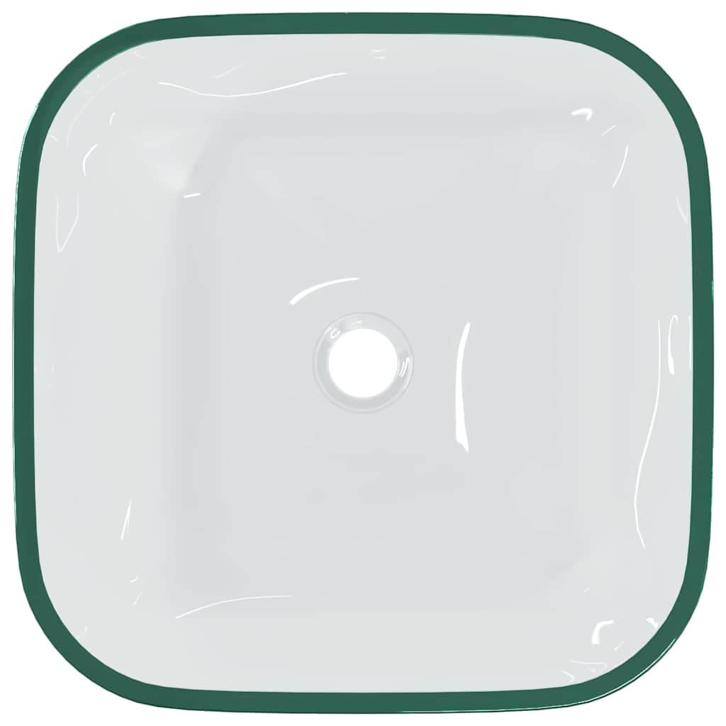 Lavabo de cristal, 42 x 42 x 14 cm, transparente