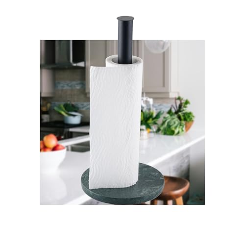 Portarrollos de papel negro de alta estabilidad con base de mármol genuino 2
