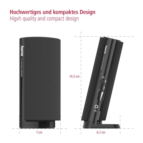 HAMA Casse "E80" per PC, 2.0, RMS 2W, connessione USB, nero - Casse per PC - Immagine 2