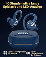 Bluetooth Kopfhörer Sport, in Ear Kopfhörer Kabellos Bluetooth 5.4 mit HD Mic, Herausragender Sound, 40 Std Spielzeit, Comfort Fit, Dual LED-Anzeige, IP7 Wasserdicht Ohrhörer mit Ohrhaken, Blau – Ansicht 5