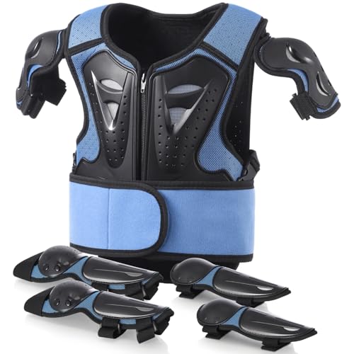 Équipement de Protection Integral pour Enfants, Veste Sportive Adjustable avec Protège-Coudes et Genoux pour Vélo, Skate, Trottinette