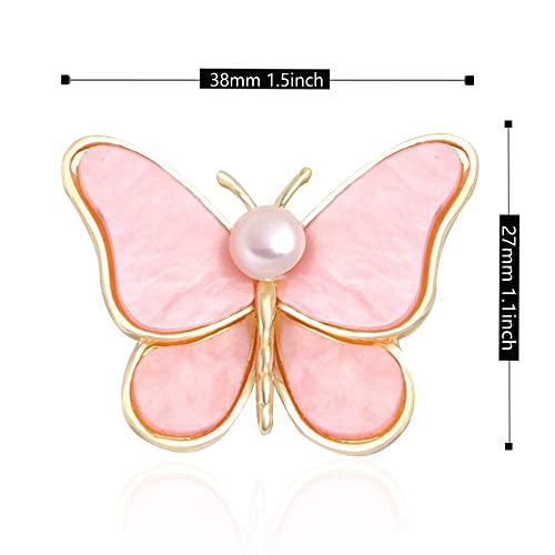 Image of GBAHFY Butterfly Pearl Brooch Gold Elegant Bridal Vintage Style Pins Wedding Banquet Anniversary Brooch for Women