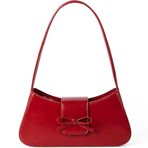 Shoulder Bags for Women Coquette Bow Purse Y2k Bag Small Cute Purses Mini Hobo Handbag Faux Leather Shoulder Purse