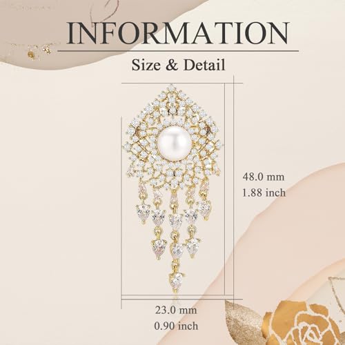 Image of Austrian Crystal Brooch Sparkling Rhinestone Brooch 18k Gold-Plated Birthstone Lapel Pin Jewelry Birthday Gifts for Women