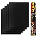 LauKingdom BBQ Grill Mats Non Stick Set of 5 bbq mats for grill Heavy Duty BBQ Mats Barbecue Grilling Heat Resistant Accessories-Lifetime Manufactur, S, Black000