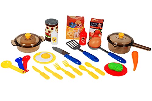 MalPlay Blaue Kinderküche | Spielküche mit Herdplatte und Uhr | mit Zuberhör und Produkte | Rollenspiel Geschenk für… – Bild 7