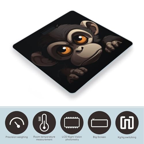 Báscula digital Angry Monkey de vidrio templado para baño miniatura 3