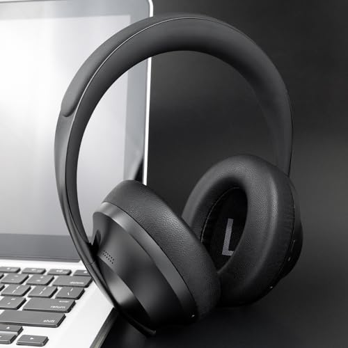 Image of SOULWIT Lambskin Replacement Earpads for Bose 700 (NC700) Wireless Headphones, Ear Pads Cushions with Softer Leather, High-Density Noise Cancelling Foam, Added Thickness - Black