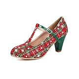 Design : motif flocon de neige de Noël, talon à lanière, boucle