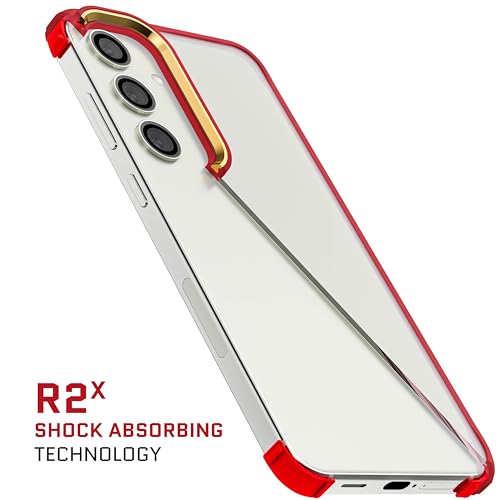 Image of Ghostek Covert Galaxy S24 Plus Clear Phone Case with Military Grade Shockproof Protection, Non-Slip Grip, Protective Silicone Cover Designed for 2024 Samsung Galaxy S24+ (6.7 inch) (Red)