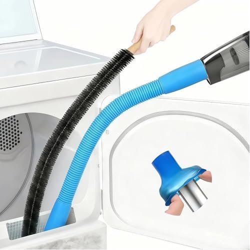 HUA JET 2-Pack Universal Dryer Vent Cleaner Kit Lint Vacuum Attachment & Lint Remover Brush for Power Washer and Dryer Vent Hose Replacement Parts (blue)