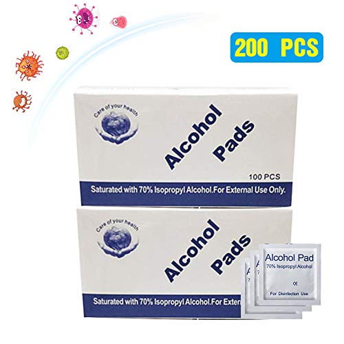 Disposable Wet Wipes, Box of 100 Sterile Alcohol Prep Pads, Wipes Cleanser Universal for Skin Nail, Computer, Mobile Phone, Digital Camera, Notebook Yoruii