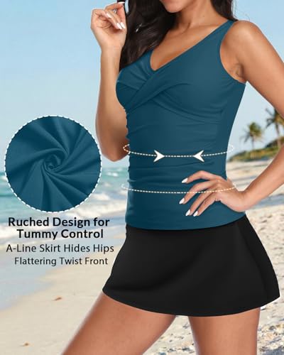 Image of Talisea Womens Tankini Bathing Suits with Skirt Two Piece Tummy Control Swimsuits Ladies Swimwear
