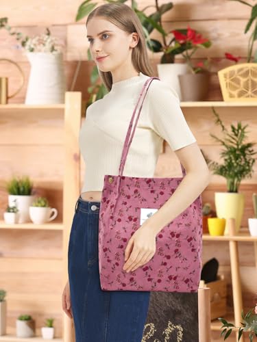 Bolso Tote de pana con gran capacidad y estilo casual miniatura 3