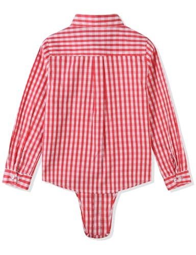 Image of Noomelfish Girls Long Sleeve Button Down Shirt Tie Front Western Tops Cowgirl Outfit (5-14 Years)