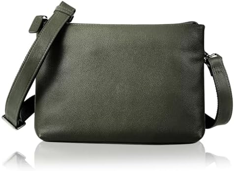 （12:30時点） [LEZOPHIS] サコッシュ メンズ 本革 【高級トップグレインレザー／所ジョージの世田谷ベース掲載】 ショルダーバッグ 革 薄型 小さめ (ダークグリーン)