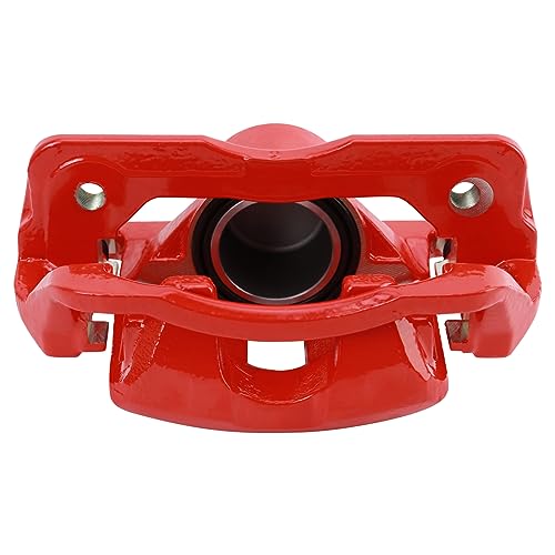 Image of TRQ Front Left Right Brake Caliper w /Bracket Performance Red Driver | For 2013-2014 Acura ILX 2012-2015 Honda Civic 2009-2020 Fit