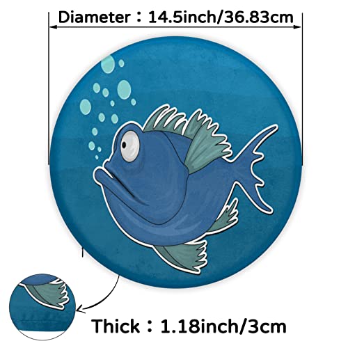 Chair Cushion Cartoon Fish Round Seat Cushion Soft Dining Chair Pads Pillow For Home Office Sofa Car, Diameter 14.5"(Clown Fish) #TOP1