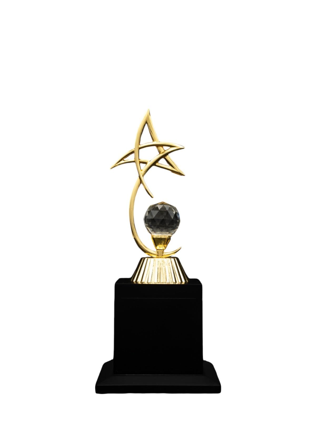Trophy MART Electron Metal Body & Wooden Base & Globe Glass Corporate Trophy for Leadership Business Service Achievement Awards | Promotional Event Trophies | (Gold, Small) TMF-1005-image-44