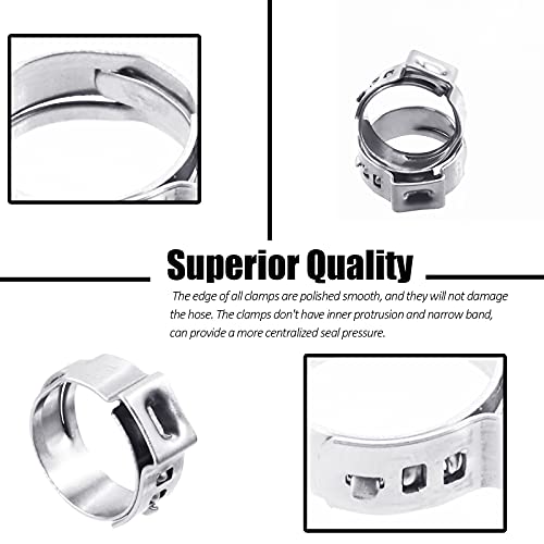 Wokape 50Pcs 15.3-18.5mm Single Ear Hose Clamps - Image 4