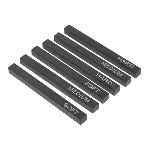 Beatifufu 6 piezas Palos Carboncillo para Dibujo Tipos de Dureza Suave Media Dura Barras Cuadradas para Sombreado y Bocetos Artísticos Materiales para Artistas y Estudiantes Interior y