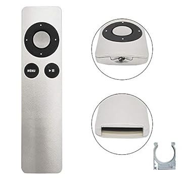 Controle remoto de substituição para Apple TV MC377LL/A 1ª 2ª 3ª 4ª geração, A1294 A1218/MA711 A1378/MC572 A1427/MD199 A1625/MGY52/MLNC2 A1842/MQD22/MP7P2 Apple TV MC377LL/A Controle remoto MM4T2AM/A