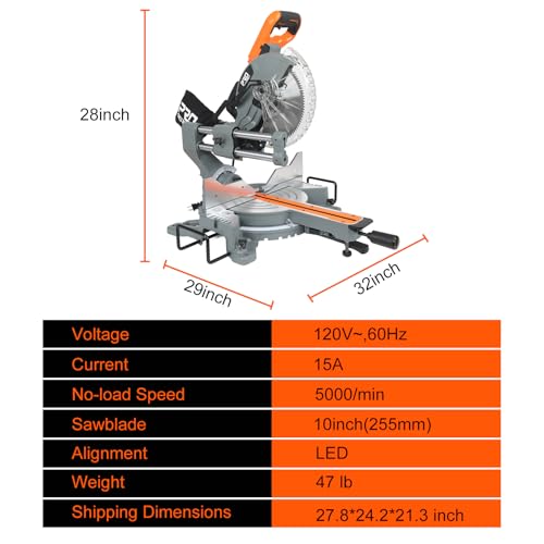 Prostormer 10-Inch Sliding Compound Miter Saw