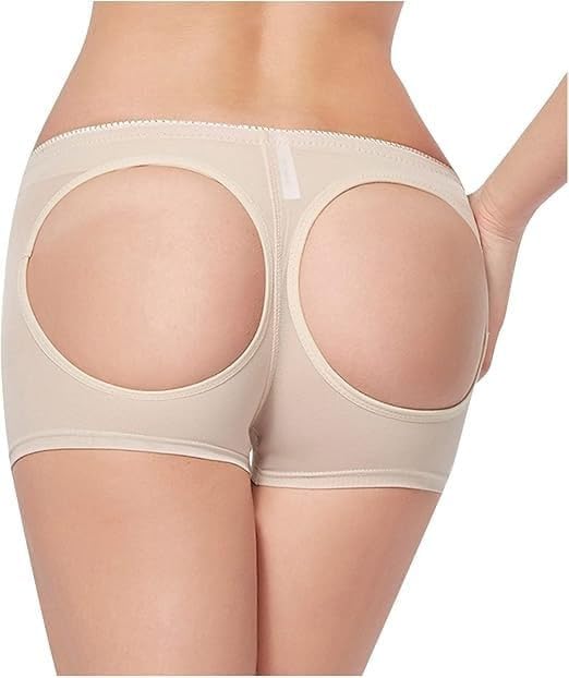 Butt Lifter Shaper Shorts, Beige, Enhancing Shapewear with Cutouts-image-9