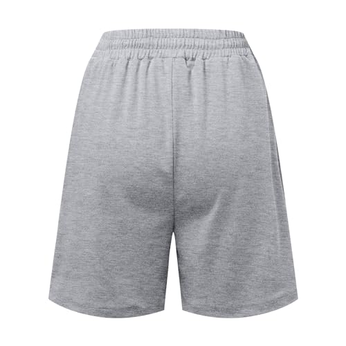 Shorts mujer deportiva midi ancho con cordon ajustable y cintura elastica 4