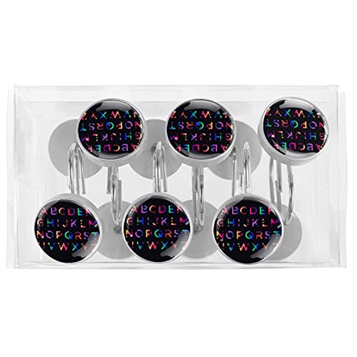 Crochets pour rideau de douche en acier inoxydable durable alphabet - 6