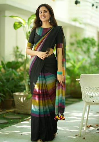 Image of Jack & Jini Women's Floral Print Pure Georgette Saree with Blouse Piece | Soft Casual & Festive Drape | Gift for Mother, Wife.