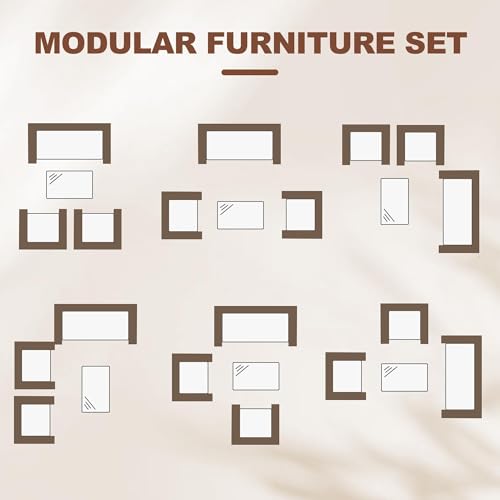 Image of GAOMON 4-Piece Patio Furniture Set, Modern PE Rattan Conversation Set