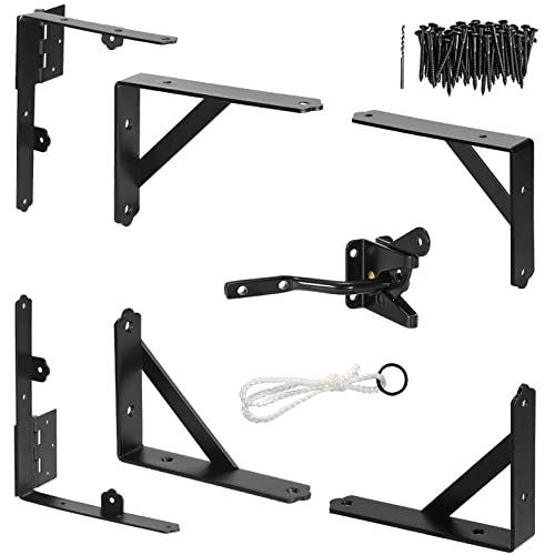 Image of Corner Brace Bracket Anti Sag Gate Frame Hardware Kit for Wooden Fence with Latch