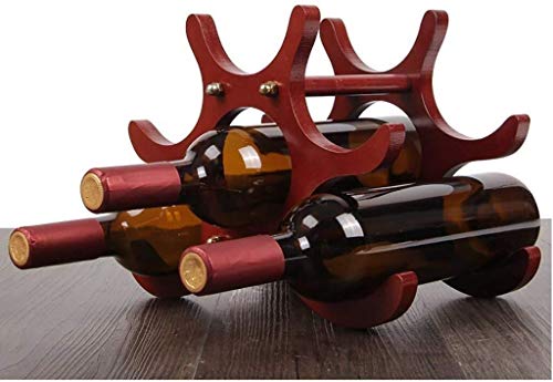 Soporte plegable para 6 botellas de vino de madera miniatura 4