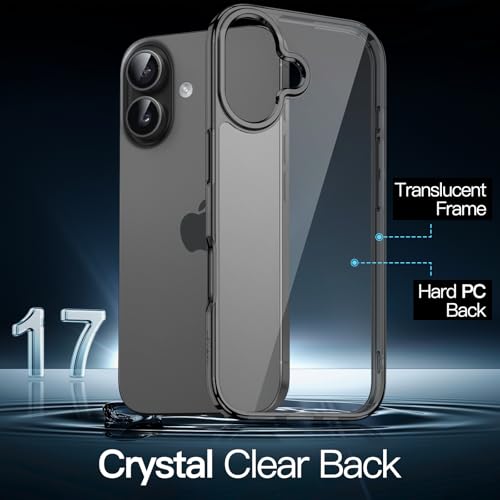 Image of JETech Case for iPhone 17 6.3-Inch, Non-Yellowing Shockproof Phone Bumper Cover, Anti-Scratch Clear Back (Black)