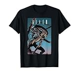 20th Century Fox Alien Xenomorph Illustrated Poster T-Shirt - Unisex-Adult, Classic Fit, Short Sleeve, Black