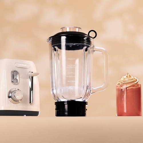 Mixeur Cecotec Power Black Titanium RetroBeige – 1200W, Bol Verre 1.5L, 2 Vitesses - vue 7