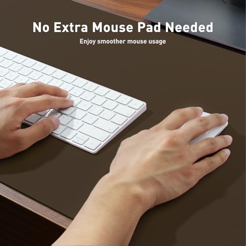 Image of Aothia Leather Desk Pad Protector, Office Mat, Large Mouse Pad, Non-Slip PU Leather Blotter, Laptop Desk Pad, Waterproof Writing Pad for Office and Home (Coffee, 31.5 inch x 15.7 inch)