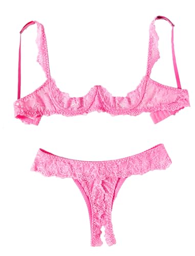 Image of Avidlove Sexy Lingerie Set for Women Lace Bra and Panty Sets Underwire Push Up Lace Lingerie Set XS-XXL