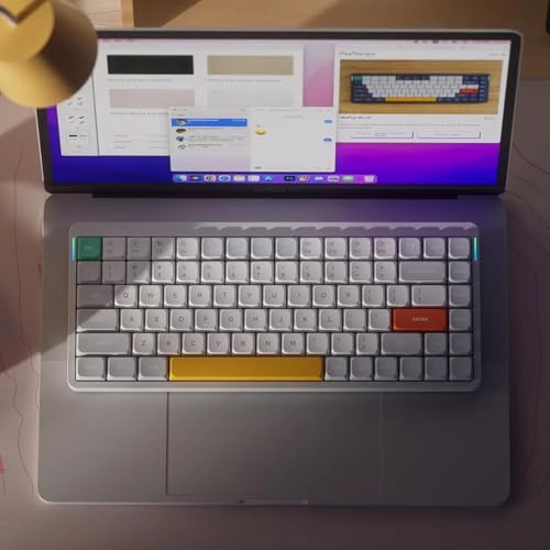 Image of nuphy Air75 V2 Portable 75% Mechanical Keyboard,Wireless Keyboard,Supports Bluetooth /2.4G /USB-C RGB Bluetooth Keyboards,Compatible with Windows /Mac OS /Linux Systems White-Gateron Blue Switch