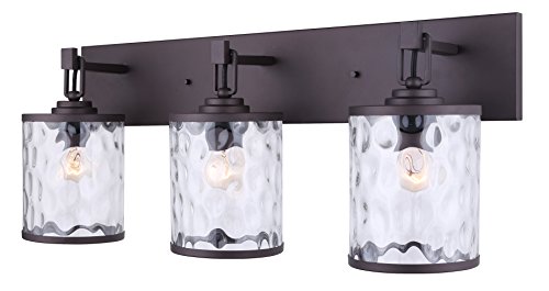 Canarm Cala 3 Light Vanity Light with Watermark Glass - Oil Rubbed Bronze - Easy Connect Included
